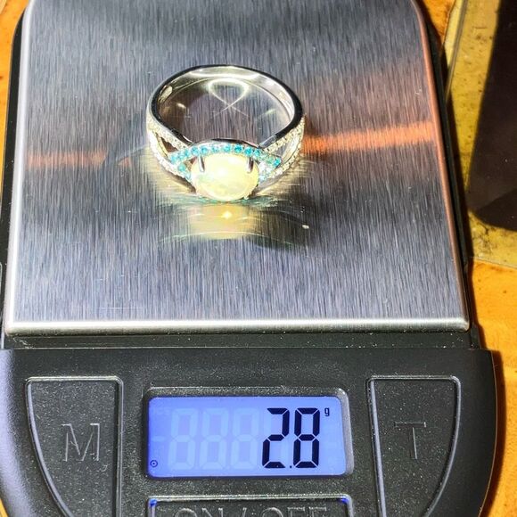 Natural Ethiopian Opal Sterling Silver Ring Size 9 - Picture 9 of 9